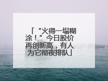 “火得一塌糊涂！”今日股价再创新高，有人为它彻夜排队