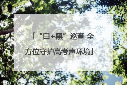 “白+黑”巡查 全方位守护高考声环境