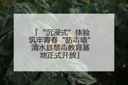 “沉浸式”体验 筑牢青春“防毒墙” 清水县禁毒教育基地正式开放