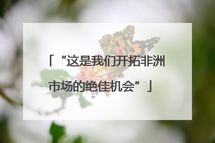 “这是我们开拓非洲市场的绝佳机会”