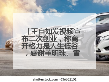 王自如发视频宣布二次创业，称离开格力是人生低谷，感谢董明珠、雷军，还回应了“工资条”：清楚自己要什么……