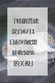 特朗普建议自6月1日起对欧盟征收50%的关税