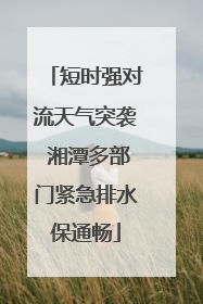 短时强对流天气突袭 湘潭多部门紧急排水保通畅