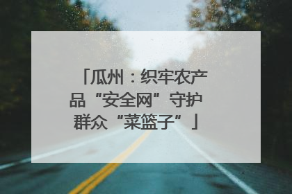 瓜州：织牢农产品“安全网”守护群众“菜篮子”