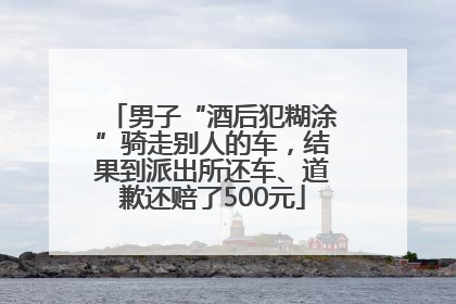 男子“酒后犯糊涂”骑走别人的车，结果到派出所还车、道歉还赔了500元