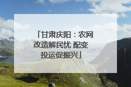 甘肃庆阳：农网改造解民忧 配变投运促振兴