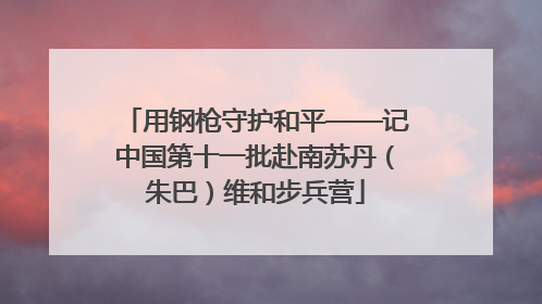用钢枪守护和平——记中国第十一批赴南苏丹（朱巴）维和步兵营