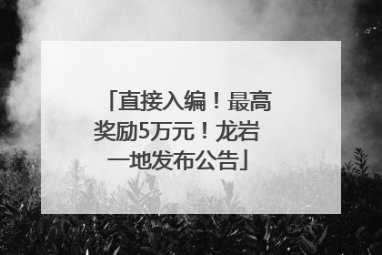 直接入编！最高奖励5万元！龙岩一地发布公告