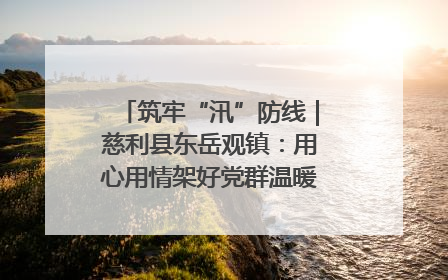 筑牢“汛”防线｜慈利县东岳观镇：用心用情架好党群温暖悠长的“连心桥”