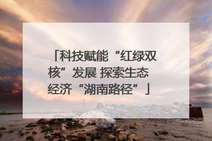 科技赋能“红绿双核”发展 探索生态经济“湖南路径”