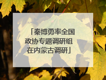 秦博勇率全国政协专题调研组在内蒙古调研