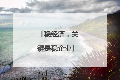 稳经济，关键是稳企业