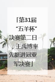 第31届“五羊杯”决赛第二日，王禹博率先挺进冠亚军决赛