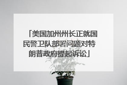 美国加州州长正就国民警卫队部署问题对特朗普政府提起诉讼