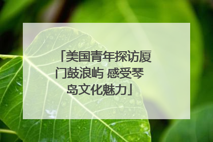 美国青年探访厦门鼓浪屿 感受琴岛文化魅力