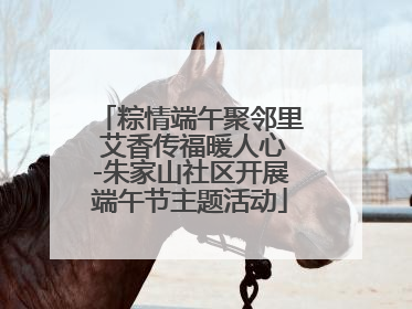 粽情端午聚邻里 艾香传福暖人心-朱家山社区开展端午节主题活动