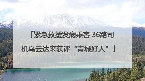 紧急救援发病乘客 36路司机乌云达来获评“青城好人”