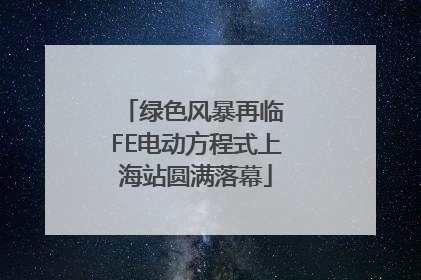 绿色风暴再临 FE电动方程式上海站圆满落幕