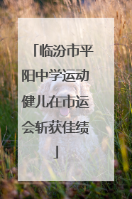 临汾市平阳中学运动健儿在市运会斩获佳绩