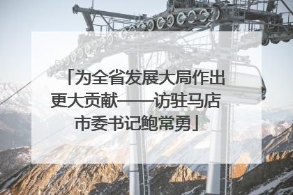 为全省发展大局作出更大贡献——访驻马店市委书记鲍常勇