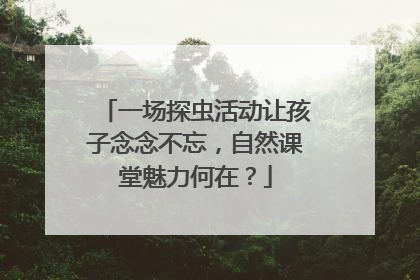 一场探虫活动让孩子念念不忘，自然课堂魅力何在？