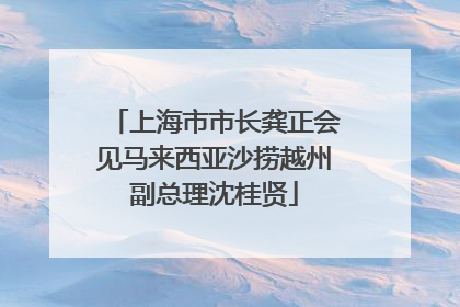 上海市市长龚正会见马来西亚沙捞越州副总理沈桂贤