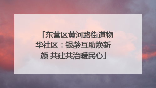 东营区黄河路街道物华社区：银龄互助焕新颜 共建共治暖民心