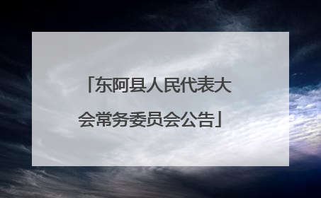东阿县人民代表大会常务委员会公告