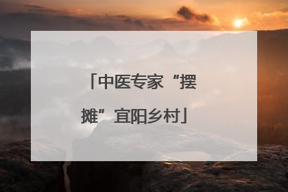 中医专家“摆摊”宜阳乡村