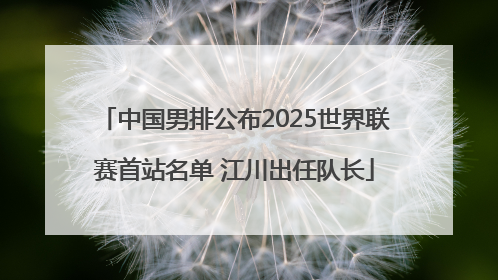 中国男排公布2025世界联赛首站名单 江川出任队长