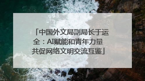 中国外文局副局长于运全：AI赋能和青年力量共促网络文明交流互鉴