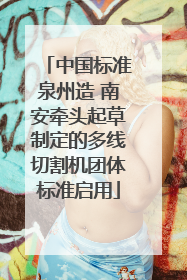 中国标准泉州造 南安牵头起草制定的多线切割机团体标准启用