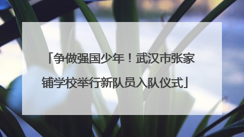 争做强国少年！武汉市张家铺学校举行新队员入队仪式