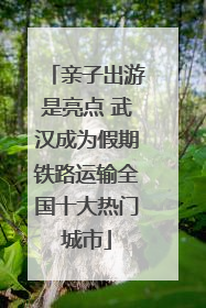 亲子出游是亮点 武汉成为假期铁路运输全国十大热门城市