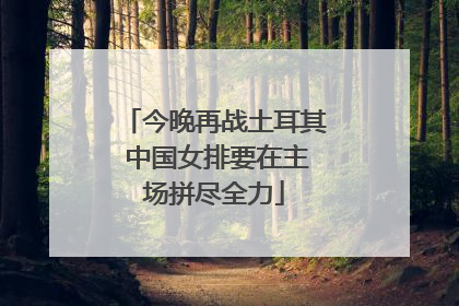 今晚再战土耳其 中国女排要在主场拼尽全力