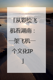 从彩绘飞机看湖南：一架飞机一个文化IP