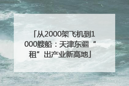 从2000架飞机到1000艘船：天津东疆“租”出产业新高地
