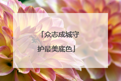 众志成城守护最美底色