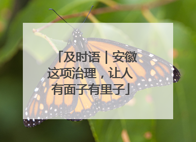 及时语｜安徽这项治理，让人有面子有里子