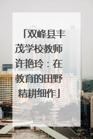 双峰县丰茂学校教师许艳玲：在教育的田野精耕细作