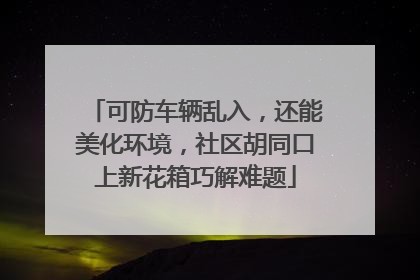 可防车辆乱入，还能美化环境，社区胡同口上新花箱巧解难题
