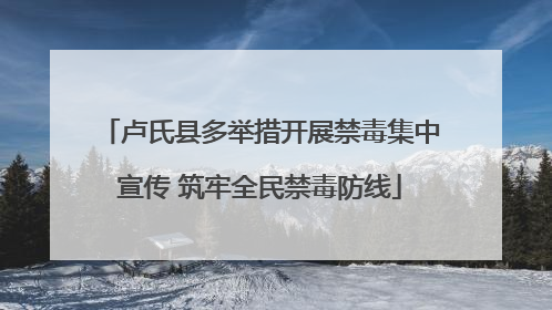 卢氏县多举措开展禁毒集中宣传 筑牢全民禁毒防线
