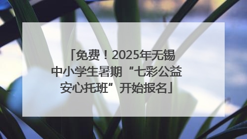 免费！2025年无锡中小学生暑期“七彩公益安心托班”开始报名