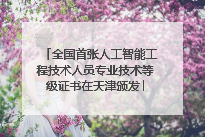 全国首张人工智能工程技术人员专业技术等级证书在天津颁发