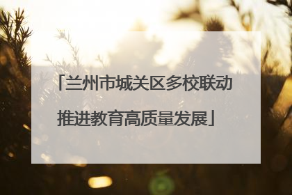 兰州市城关区多校联动推进教育高质量发展