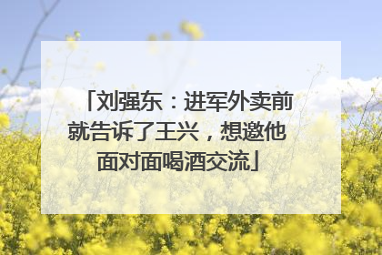 刘强东：进军外卖前就告诉了王兴，想邀他面对面喝酒交流