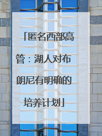 匿名西部高管：湖人对布朗尼有明确的培养计划