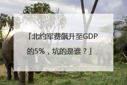 北约军费飙升至GDP的5%，坑的是谁？