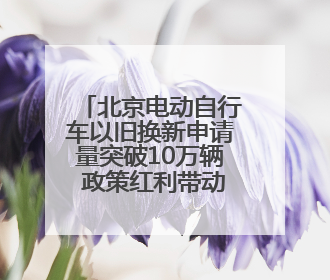 北京电动自行车以旧换新申请量突破10万辆 政策红利带动消费升级