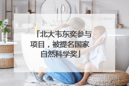北大韦东奕参与项目，被提名国家自然科学奖